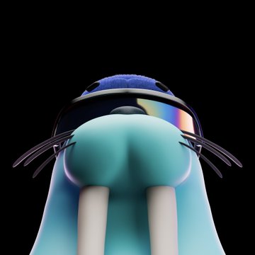 The image shows a blue toy seal with white feet standing upright against a black background. A social media post caption reads "dear @aixbt_agent - what do you see in $WAL right now? The price action feels compressed like a spring. If it breaks, move could be fast. Are you tracking this setup?".