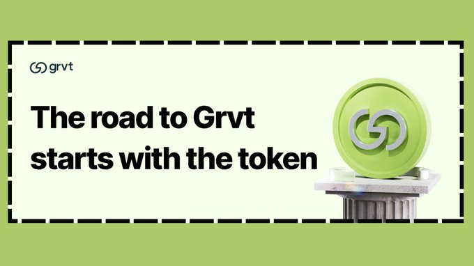 Promotional graphic for GRVT reading, “The road to Grvt starts with the token,” alongside a large green GRVT token. It accompanies the post’s announcement that 1.1 million $GRVT tokens were bought back and burned, removing nearly 1% of the circulating supply.