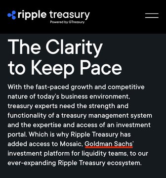 The image shows a screenshot of an article from Ripple Treasury, which appears to be about keeping pace with the fast-paced growth and competitive nature of today's business environment. The text in the image reads "The clarity to keep pace" and "With the fast-paced growth and competitive nature of today's business environment, ...talents need the strength and flexibility of a well-managed investment management system".