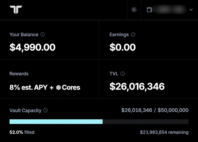 The image shows a screenshot of a financial calculator app, displaying some personal information such as the user's balance, transactions, and rewards earned over a period of time. The app is set up for Tori Finance users, allowing them to deposit money into their pool and receive 30 cents per dollar deposited, referred to as a "30% Cashback".

The main elements in the image are: 
1. The user's balance on the screen, which shows $49.9M (millions). This indicates that they have a significant amount of funds available for transactions or savings.
2. A list of transactions, including both incoming and outgoing amounts, highlighting a total of $26M+ in transactions. It seems to be a detailed view of these transactions for the user's financial management purposes.
3. The app displays the earned rewards at the top, specifically mentioning that the user has earned 30 cents per dollar deposited into their pool. This means that they've earned an additional 30 cents for every dollar they've deposited into the pool over time.