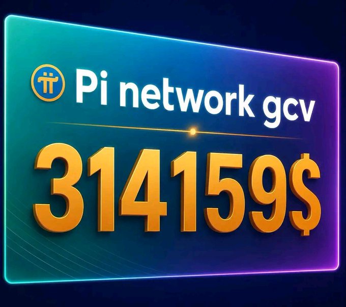 A graphic displays the Pi Network logo next to the text 'Pi network gcv' above large golden numbers reading '314159$'.