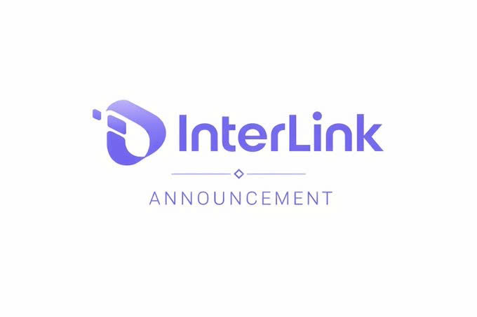 The image displays the InterLink logo alongside the text "ANNOUNCEMENT," serving as the header graphic for an official company update. The announcement, addressed to "Linkers," shares that InterLink Labs is expediting the KYC approval process under guidance from KV, Chairman of the InterLink Foundation.