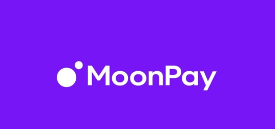 The image shows the MoonPay logo—a white wordmark next to two circular dots—displayed on a purple background. It visually reinforces the caption's announcement that MoonPay has integrated Kamino into its PayBox, enabling users to perform DeFi lending and borrowing on Solana via AI assistants like Claude or ChatGPT.