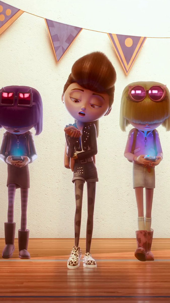 The image features three cartoon girls standing next to each other, all holding cell phones. They are dressed similarly, wearing black outfits that include leopard print shoes. The caption "Who doesn't want to be friends with the BTCs" suggests a sense of competition or rivalry between them.