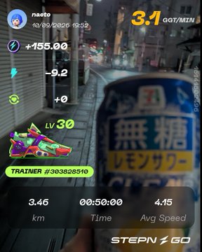 A Pokémon GO augmented reality screenshot showing a trainer named "naeto" (#303828510) capturing a level 30 Rayquaza at 3.1 OGT/min, with stats showing 3.46 km distance and an average speed of 4.15.