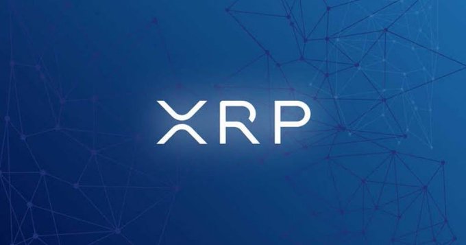 The image features the "XRP" ticker prominently displayed in white text against a deep blue background with a geometric network pattern, visually reinforcing the cryptocurrency brand referenced in the post's hypothetical question about receiving 25,000 XRP tokens.