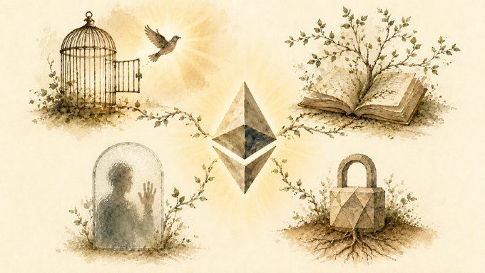 The image features five different shapes, including a bird flying over a flower, an open book with a tree growing from its pages, a lock, a birdhouse with a person inside, and a triangle with a sunburst pattern at its center. The image is connected by lines representing the concepts of cryptocurrency (CROPS), which suggests that each shape could be related to the future or impact of Ethereum in some way. For example, the open book might symbolize the idea of knowledge and growth associated with the blockchain technology. Additionally, the sunburst pattern at the center of the image might represent the interconnectedness and dynamic nature of cryptocurrency networks.