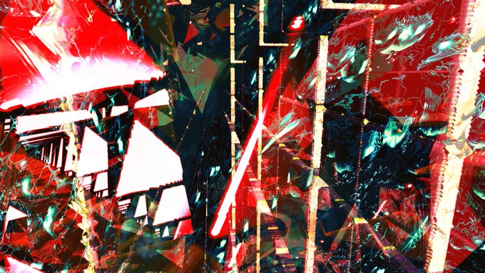 A glitchy, abstract digital artwork dominated by intense red and dark teal tones, featuring fractured geometric shapes, glowing light streaks, and distorted angular forms that evoke a sense of visual strain. No text, numbers, tickers, or names are visible in the image. The chaotic, high-contrast aesthetic visually echoes the "strain" theme of the fifteenth release in the New Testament weekly collection.