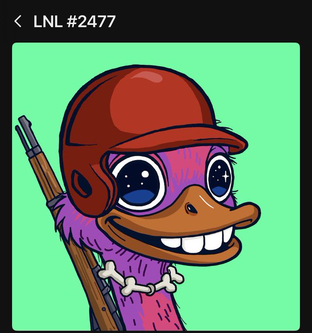 The image features a cartoon duck wearing a red baseball cap with a smiley face, standing against a green background. The caption of the image reads "Congrats @Chaoswak on winning a free @longnecklegends in the @stupidlabia space $sol solscan.io/otQbHLYs6rs". This post seems to be related to the cartoon duck and possibly a competition or contest involving long necks, as suggested by the caption.