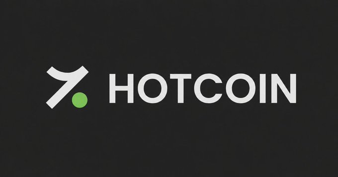 The image displays the Hotcoin logo on a black background, featuring a stylized white "H" icon with a green accent alongside the bold "HOTCOIN" wordmark. This branding serves as the visual identity for the Hotcoin exchange's Stardrop campaign promoting a $10,000 SQQQB prize pool giveaway.