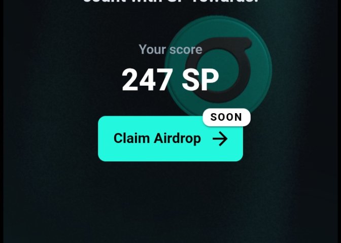A screenshot of an app game with a rating of 247SP stars, indicating that the user has achieved a high score. The player is also entering their location near the center of the screen where they have just completed a task or mission. In the immediate vicinity, there's an airdrop button to claim rewards for their performance in the game.