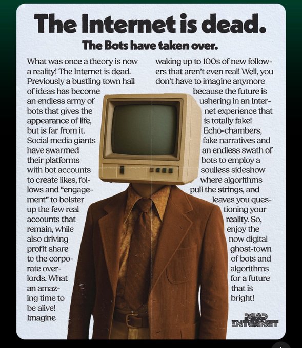 The image features an advertisement for a product or service that includes a mannequin head with a television screen attached to its face. The text of the advertisement encourages people not to give up, as they have already taken over the internet. This message is related to the content in the image by suggesting that the mannequin head represents the idea of giving up on something or someone, while the television screen symbolizes the internet and how it has become a dominant force in our lives. The advertisement aims to convey the importance of not quitting and persevering despite challenges or setbacks.