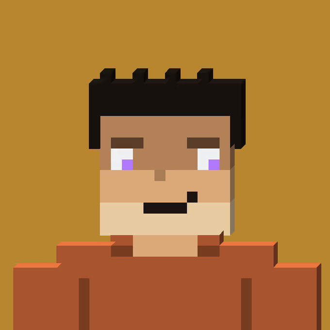 A pixel-art character with an awkward, uncertain expression—one eye closed in a nervous smile and the other wide open—appears contemplative, fitting the poster's dilemma about whether their single token purchase achieving a 6x gain is smart or shortsighted.