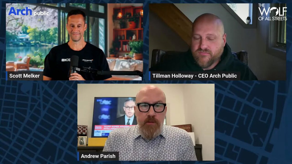 The image shows a panel discussion with three men sitting behind a table. The panelists are wearing black shirts and appear to be engaged in conversation. They are seated around a television screen, which displays an image of a map of a city. The text on the image reads "Is @HyperliquidX on it's way to be the next @coinbase or @opensea? With Scott Melker, @TEXASOL61, and @AP_Abacus". This suggests that they are discussing the potential impact of Hyper Liquid X on the cryptocurrency market.