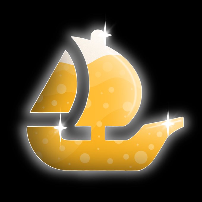 The image features a yellow ship-like object with a white sail, which appears to be made of frosted glass or frosted paper. The background is black, making the yellow ship stand out prominently. Below the ship, there's text that reads "Hey @opensea how's it going? @BEERZnfts is coming next week and it would be an HONOR to be featured among the upcoming mints on your platform". This message seems to be related to a social media post or event.