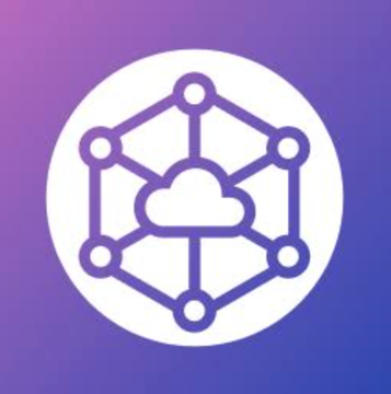 The image shows a purple-tinted icon depicting a cloud symbol enclosed within a hexagonal network of interconnected nodes, representing decentralized cloud storage. This visual aligns with the post about Storj, a decentralized cloud storage provider, filing for Chapter 11 bankruptcy while seeking to preserve its network and explore options for STORJ tokenholders.