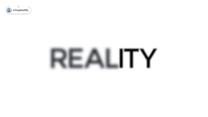 The image displays the word "REALITY" in blurred black text on a white background, with the "CryptoG" logo in the top-left corner. This reinforces the post's message about confronting the harsh truths of Web3, emphasizing that newcomers must recognize the financial risks and the need for either capital or valuable skills to succeed.