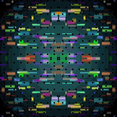 The image features a vibrant display of colorful squares and circles arranged in a circular pattern with a black border. The background is dark blue, providing a stark contrast that makes the colors pop. The arrangement of the shapes creates an abstract design reminiscent of a kaleidoscope or a mosaic. The text "TOMORROW IS THE DAY. MIRRORS mints June 18th at 10AM ET and I could not be more hyped for you all to see this." is present, suggesting that the image was taken on the 18th of June at 10 AM. The post also mentions a wallet holding it, which implies that the image might have been generated using Ethereum's blockchain technology or by someone who has used their Ethereum wallet to create and share this unique visual experience.