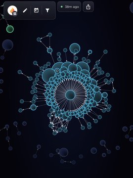The image displays a bubblemap visualization from the "38th ago" timeframe, showing a complex network of interconnected teal circles radiating from a central hub, representing the distribution of the $EMBER token. This relates to the post about "$EMBER bubblemaps" being dismissed as FUD, as the visualization appears to reveal token concentration and wallet connections that could be interpreted as concerning to investors.