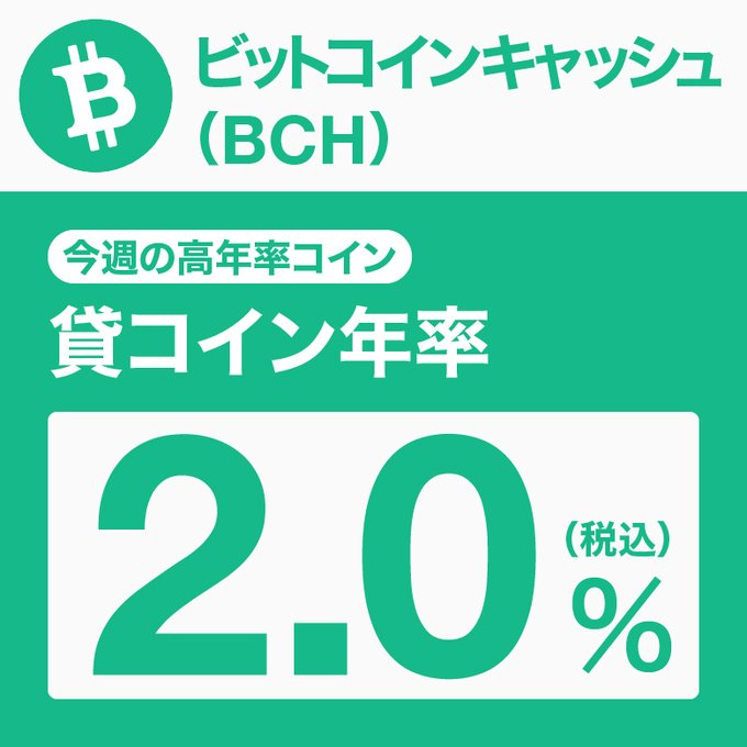 A promotional graphic featuring the Bitcoin Cash (BCH) logo highlights this week's high-interest coin lending offer, displaying a bold "2.0%" (税込/tax-included) annual lending rate against a green background. The image visually summarizes the key terms of an SBI VC Trade lending campaign, advertising the 28-day BCH lending program with an application deadline of July 23, 2026.