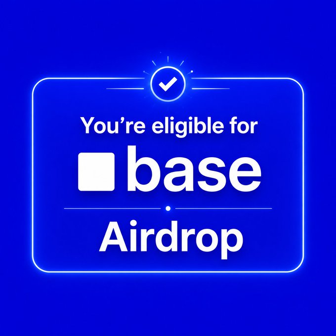 The image features an advertisement for Airdrop, which is a platform that allows users to send digital tokens or cryptocurrencies directly from their smartphones. The advertisement includes a blue background with white text, stating "You're Eligible For Base". This suggests that the app has been launched and is available for download. The post also mentions that if Base launches, it could become one of the biggest token launches we've ever seen, which implies that there might be significant interest in the platform due to its potential value or popularity among users.