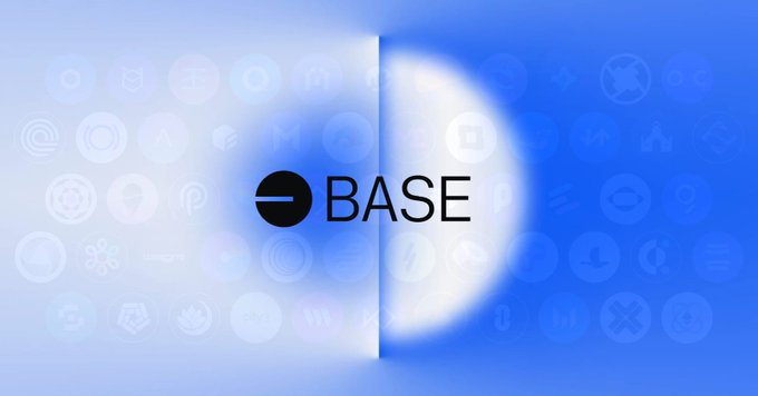 The image features a large blue background with various icons scattered throughout, including logos of different companies such as "base" and "@base". The text "base" is prominently displayed at the center of the image along with the phrase "the more time I spend exploring @base the more I realize this ecosystem may be playing a completely different game Most people are searching for the next quick narrative". This suggests that the image could be promoting or discussing a new social media platform, possibly one related to gaming or online communities. The presence of these icons and phrases indicates that the focus is on the company "base" and its potential impact on users' experiences in the digital world.