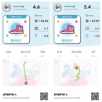 The image shows two different screens displaying a map of a city with various landmarks, such as buildings and roads. The screens are positioned side by side, allowing for easy comparison between them. One screen has a red "Step" button on its left side, while the other screen features a blue "Walking" button in the top right corner. Both screens display a map of the city with icons representing different locations such as parks and shopping centers. The image also includes text that reads: "今日は朝のゴミ出しっぷん の昼間は予定詰まってたので歩けず W杯の開幕セレモニー見てさすがならせず". This text suggests that the screens are related to a walking or exercise program, possibly offering users an interactive way to explore and learn about the city while engaging in physical activity.
