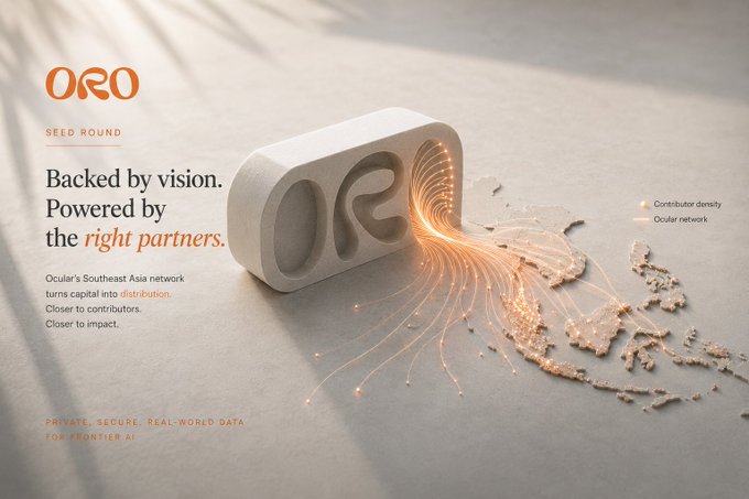 The image features an advertisement for an investment fund called "ORO's seed round" that has been backed by vision and powered by the right partners. The fund is managed by Openspace Capital, a Singapore-based Web3 fund with a focus on consumer apps and infrastructure in Southeast Asia. The post also mentions Deep network in the region as one of the fund's specific focuses.