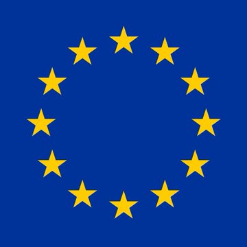 The image shows the flag of the European Union, featuring a circle of twelve yellow stars on a blue background. This relates to the news that Binance, the world's largest cryptocurrency exchange, will halt its services in the EU after being denied regulatory licensing, as the flag symbolizes the European market the company is withdrawing from.