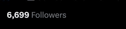 A dark interface screenshot displaying a follower count of '6,699 Followers'.