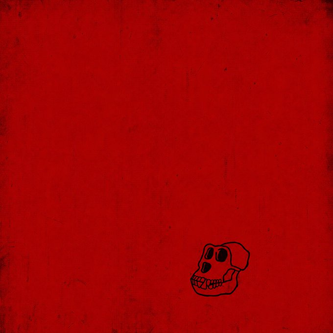 The image features a red background with a small black drawing of a skull positioned towards the center, surrounded by a dark red border. The text "gm 1017" is written below the image. This image appears to be part of a series or collection related to the artist's work and could possibly be an advertisement for their art or a promotional piece.