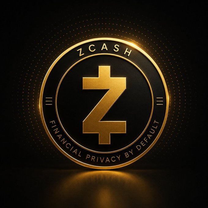 The image features a gold-colored round cryptocurrency token, which appears to be a digital currency called "Zcash." The token has a black border with a white center, making it stand out against the dark background. The text "Zcash" is prominently displayed in the center of the circle, and the word "Financeal" can also be seen at the bottom right corner. The image includes a caption that reads: "Focus on what is in the image and how it relates to the post: Zcash ise yıllardır farklı birçok kişi Zcash'i sadece bir privacy coin olarak."