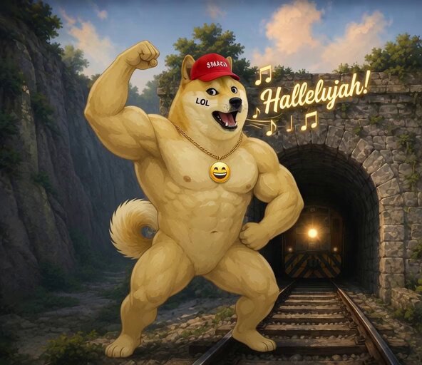 ?"LOL" is written directly under a cartoon dog's head wearing sunglasses, matching its outfit.