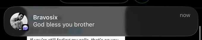 A Discord notification from user "Bravosix" reads "God bless you brother," with a follow-up message teasing "If you're still fading my calls, that's on you..." This relates to the post "who's next???" by highlighting Bravosix as another user confident in their successful calls or predictions.