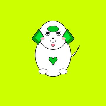 A cartoon white dog with green ears and a green heart on its belly stands against a lime green background, representing the PuppsHood NFT project. The image serves as the promotional mascot for a giveaway offering 30 GTD free mint spots for the upcoming mint on July 13.