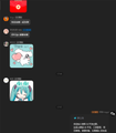 A dark-themed social media or chat interface with small profile avatars visible against a black background.