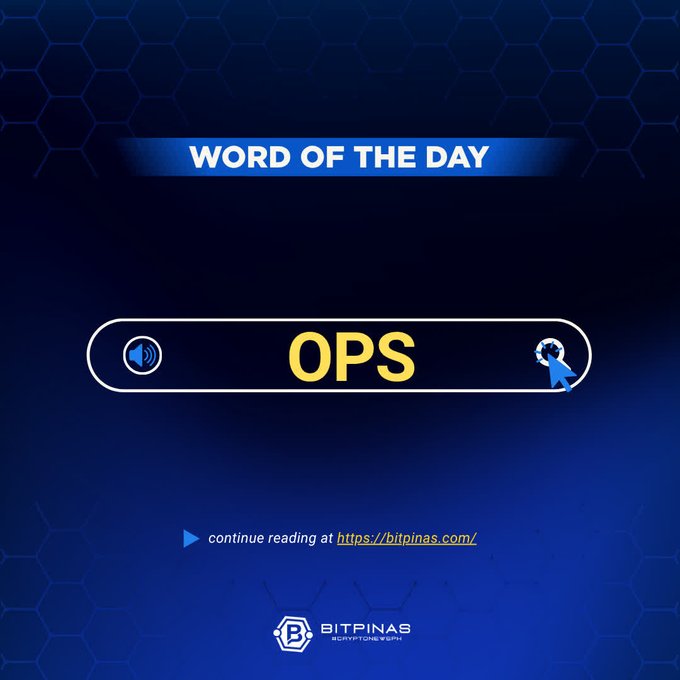 A graphic displaying 'WORD OF THE DAY' with the word 'OPS' highlighted, branded with 'BITPINAS' at the bottom.