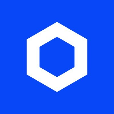 The image displays the Chainlink (LINK) logo, featuring a white hexagonal ring centered on a blue background. The logo represents the cryptocurrency discussed in the post, which highlights renewed institutional interest in $LINK through spot ETF inflows.