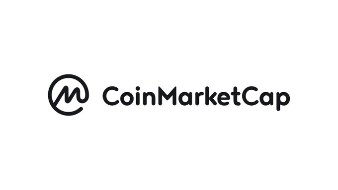 The image displays the CoinMarketCap logo and name in black text on a white background. It relates to the post as visual branding for the cryptocurrency listing platform where the user is requesting corrections to the $PRD (PRDCTR) token listing.