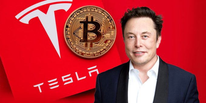 Elon Musk stands beside Tesla and Bitcoin imagery, with the visible text “TESLA” and a Bitcoin logo. The graphic accompanies a claim that Tesla’s reported $972,000,000 in BTC holdings were not sold in Q3 2026.