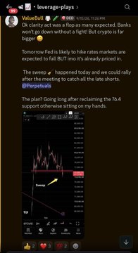 A tweet from 'leverage-plays' discussing a 'clarity act' flop, market reactions, sweep, FED rate markets, and Kaspa, including a chart of KRC-20/USD.