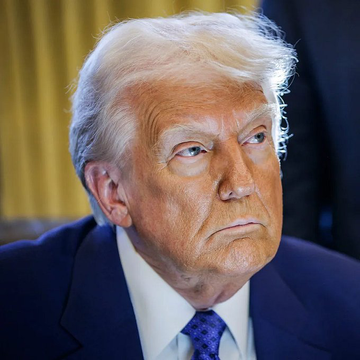 The image shows a close-up of Donald Trump, whose name might be associated with political events that could impact legislation like the "Clarity Act" mentioned in the post, potentially affecting cryptocurrency markets such as $ETH.