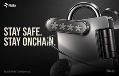 A Fiserv advertisement with the tagline 'STAY SAFE. STAY ONCHAIN.' displayed next to a padlock, featuring the Fiserv logo and 'Build With Confidence' text.