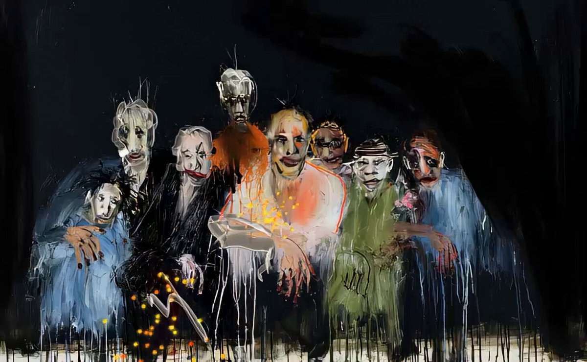 The image depicts a group of people gathered together at night, with each person holding an orange object. The text suggests that they are participating in a ritual or event related to the Bull token. One person in particular is holding up two oranges, adding visual interest to the scene. The image seems to encourage reflection on life and questions about our path forward as we navigate the darkness of uncertainty.