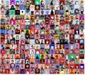 A blurry mosaic image composed of many small, indistinct photos or thumbnails arranged in a grid.