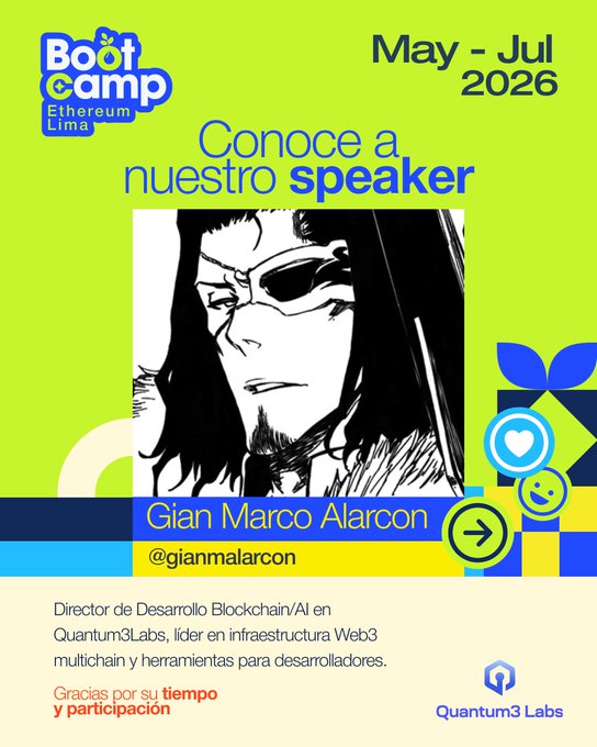 The image features a poster for an event, likely a conference or workshop, with a man's face prominently displayed at the center of the poster. The poster also includes text that reads "Conoce a nestro speaker", which translates to "Speaker" in English. Additionally, there is a link to the event on the poster, indicating that it may be an online event or one that has been broadcasted live.