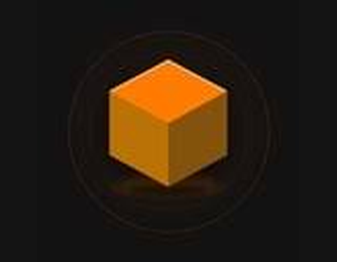 An orange isometric cube icon is displayed against a dark gray background, representing the $COLLECT token referenced in the post. The minimalist block imagery visually echoes the "collectibles" narrative associated with the token's branding.