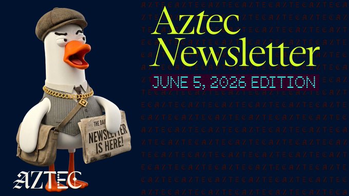 The image features an advertisement for Aztec NewsLETter with a cartoon duck holding a newspaper. The text on the image reads "Aztec NewsLETTER", indicating that this is an advertisement for Aztec NewsLETTER, which is a magazine or news publication. The image also includes a link to the Aztec NewsLETTER website and a list of topics covered in their latest issue.