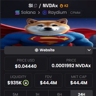 A mobile screenshot of the "$SI" token on Raydium CPMM on Solana shows a price of $0.04440 USD (0.0001992 NVDax) with $935K liquidity and a $44.4M market cap, with the post suggesting SI is surging due to a major catalyst after previous dips and recoveries between Sep 23–24.
