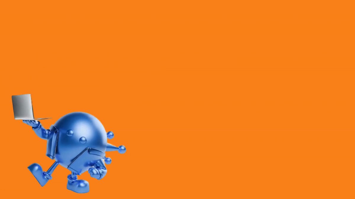 In this colorful illustration, a robot character is walking towards an orange background that says "SuperiorTrade Co-Investment Made by @Animocabrands under the recently launched Minds Investment Programme" with two other smaller blue characters in front of it. The primary focus on the robot and its surroundings creates a visually appealing and engaging image.